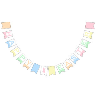 Happy Easter Cute Pastel Bunting Flags
