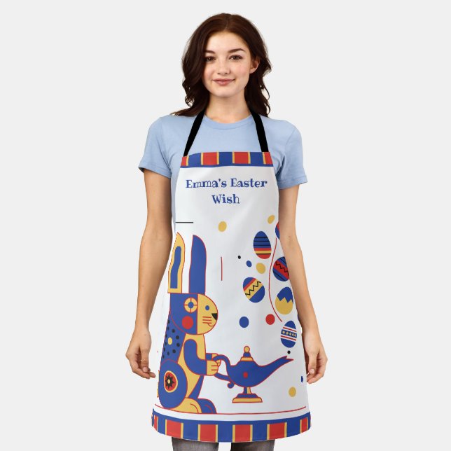 Happy Easter Cute Personalized add your text Apron (Worn)