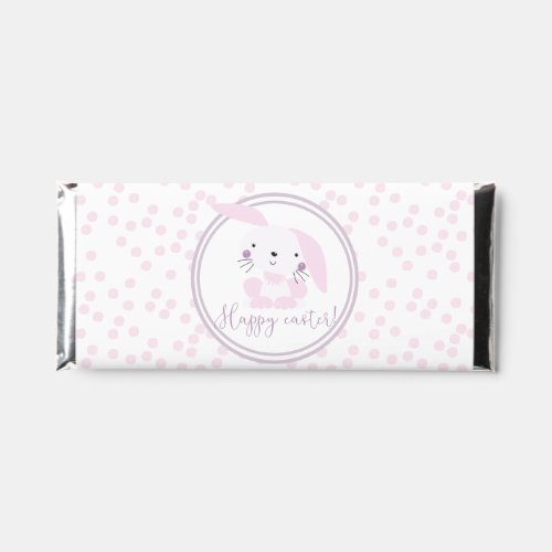 Happy Easter  Cute Pink Bunny  Polkadots Hershey Bar Favors