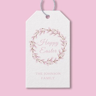 Happy Easter Cute Pink Watercolor **bleep** Willow
