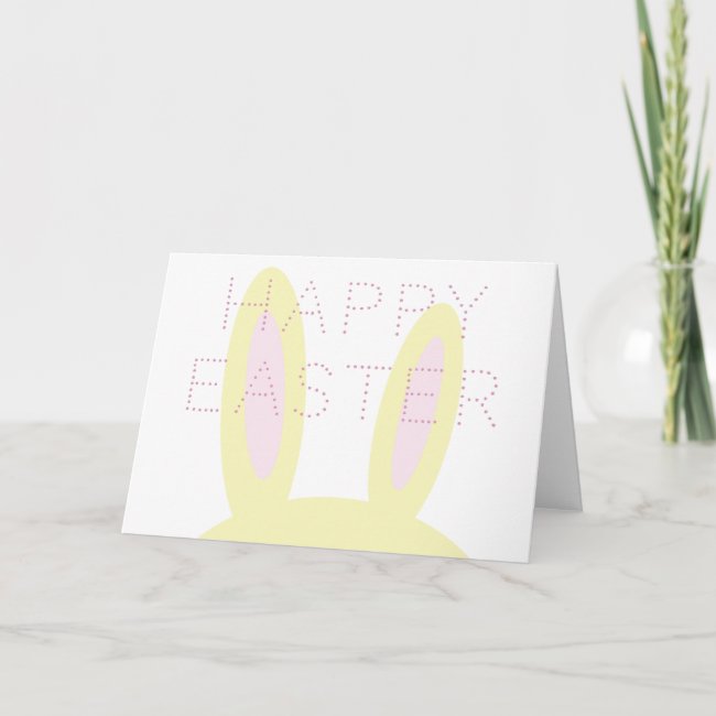 Happy Easter | Cute Pink & Yellow Bunny Ears