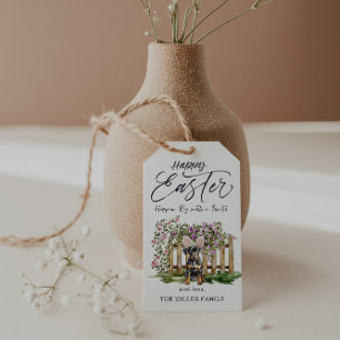 Happy Easter Cute Puppy Bunny Gift Tags