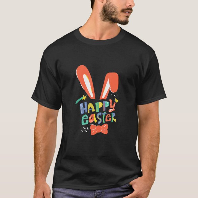 Happy Easter Cute Rabbit Ears Easter T-Shirt (Front)