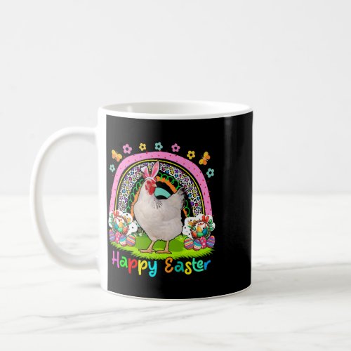 Happy Easter Cute Rainbow Chicken Hen Easter Hunti Coffee Mug