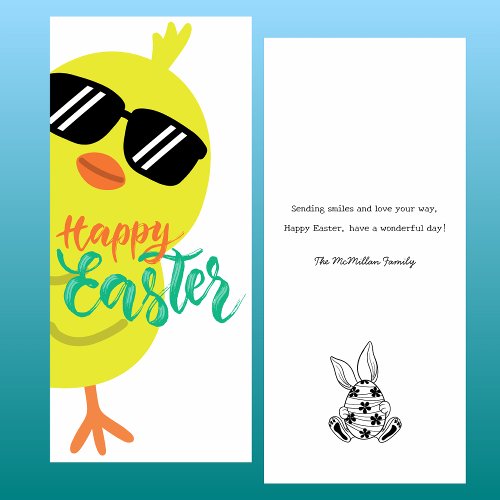 Happy Easter Cute Spring Chick Holiday Flat Card
