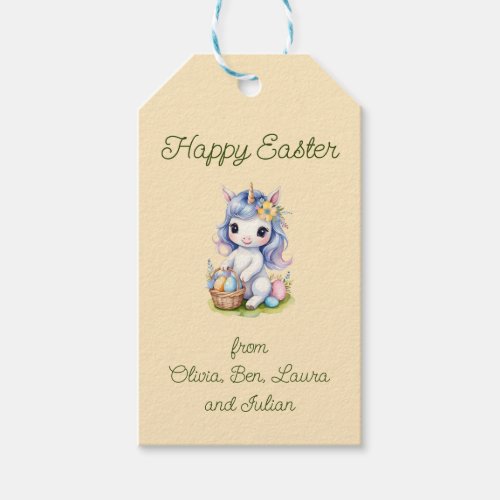 Happy Easter Cute Unicorn Gift Tag