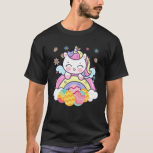 Happy Easter Cute Unicorn Wearing Bunny Ears Easte T-Shirt