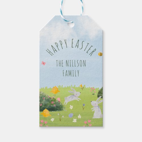 Happy Easter cute watercolor  Gift Tags