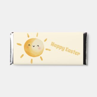 Happy Easter! Cute Watercolor Sun Hershey Bar Favors