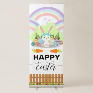 Happy Easter Cute Welcome Backdrop Retractable Banner
