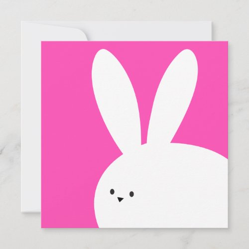 Happy Easter Cute White Bunny Rabbit Card