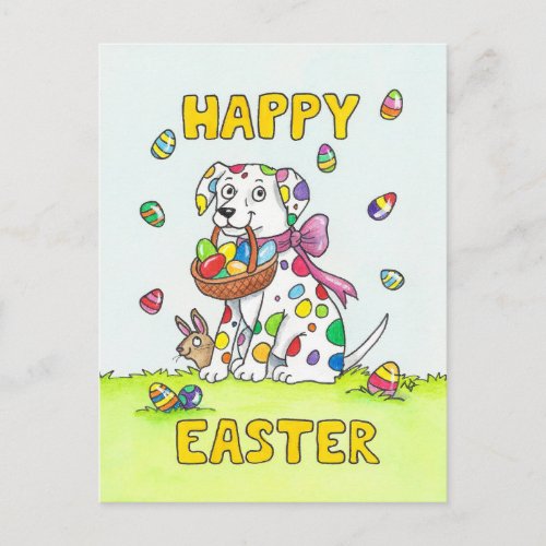 Happy Easter Dalmatian Postcard
