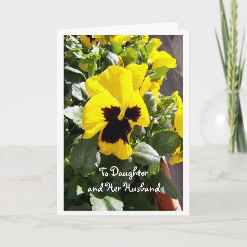 Happy Easter Daughter And Son_in_Law Card Pansy