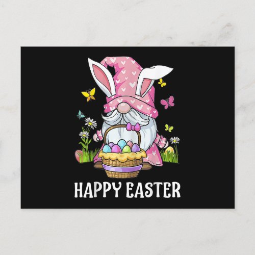 Happy Easter Day 2022 _ Bunny Gnome Hug Easter Egg Postcard