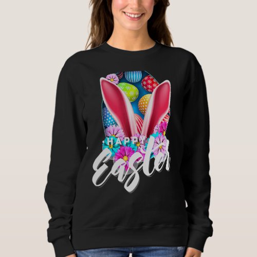 Happy Easter Day 2022 Bunny Hug Easter Eggs Funny Sweatshirt