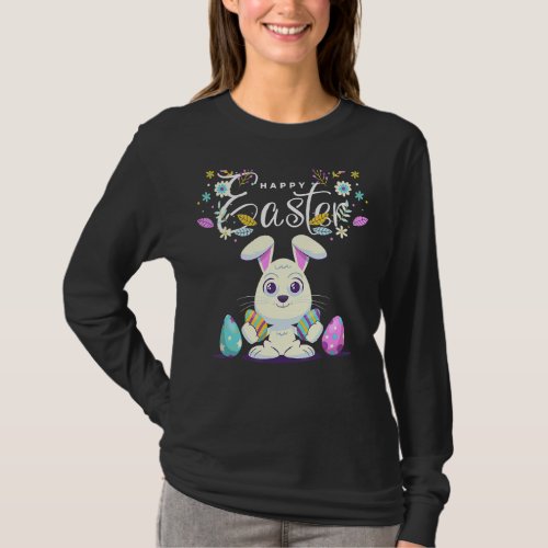 Happy Easter Day 2022 Bunny Hug Easter Eggs Funny  T_Shirt