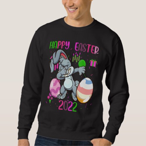 Happy Easter Day 2022 Funny Dabbing Easter Bunny C Sweatshirt