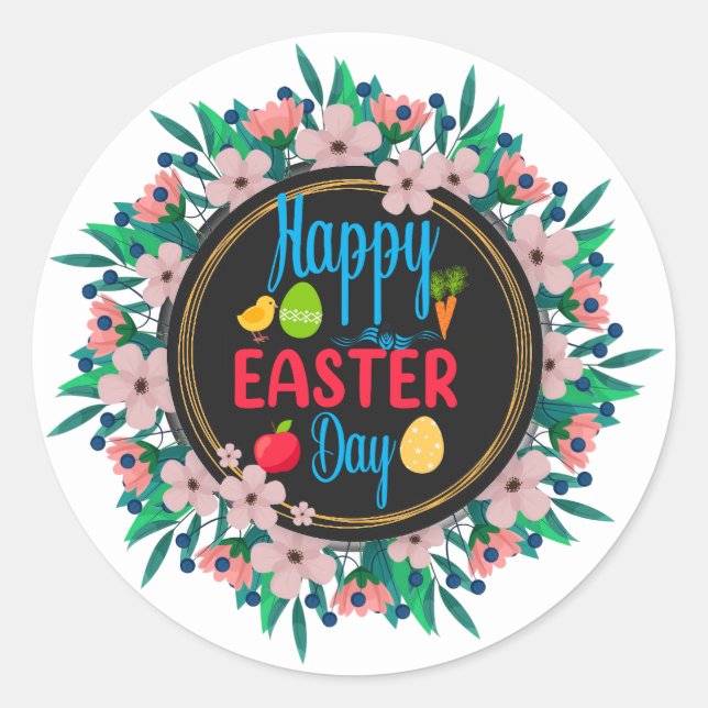 Happy Easter Day-62351 Classic Round Sticker (Front)