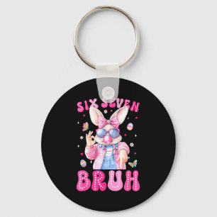 Happy Easter Day 67 Bunny Six Seven Bruh Easter 6 Keychain