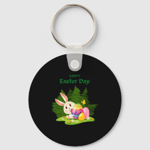 Happy Easter Day And Bunny Wishes Funny T Shirt  Keychain