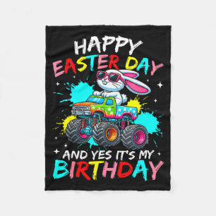Happy Easter Day And Yes Its My Birthday Truck Bun Fleece Blanket