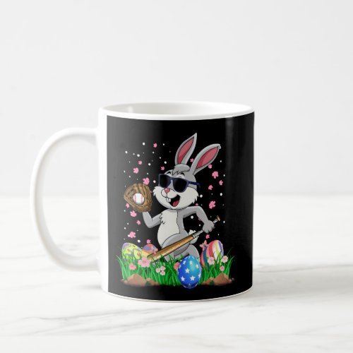 Happy Easter Day Baseball Bunny Rabbit Easter Bask Coffee Mug