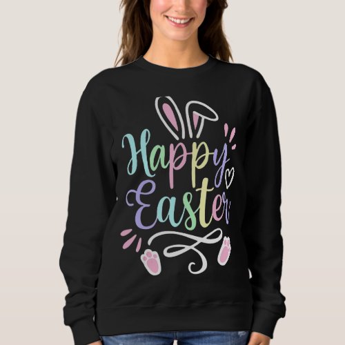 Happy Easter Day Bunny Egg  Boys Girls Kids Easter Sweatshirt