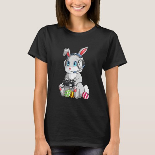 Happy Easter Day Bunny Egg  Boys Girls Kids Gamer  T_Shirt