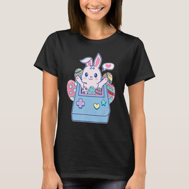 Happy Easter Day  Bunny Egg Funny Boys Girls Kids  T-Shirt (Front)