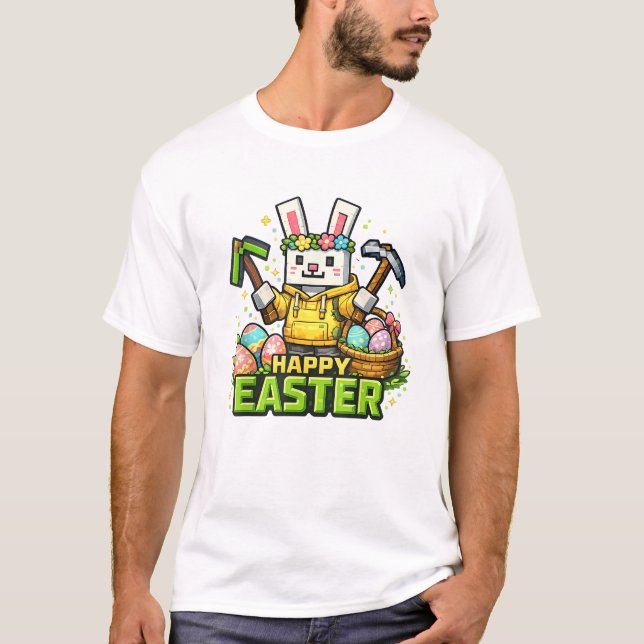 Happy Easter Day Bunny Egg Gamer Video Game Kids M T-Shirt (Front)