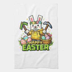 Happy Easter Day Bunny Egg Gamer Video Kitchen Towel