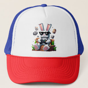 Happy Easter Day Bunny Egg Video Gamer Easter Day Trucker Hat