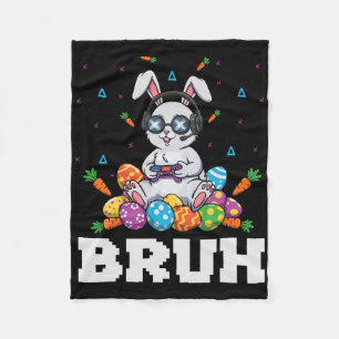 Happy Easter Day Bunny Egg Video Games Kids Men Ga Fleece Blanket