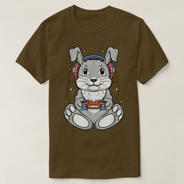 Happy Easter Day Bunny Funny Boys Girls Kids Gamer T-Shirt (Design Front)