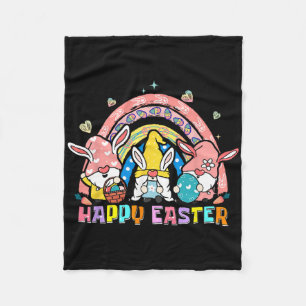 Happy Easter Day Bunny Gnome Easter Egg Carrot Gno Fleece Blanket