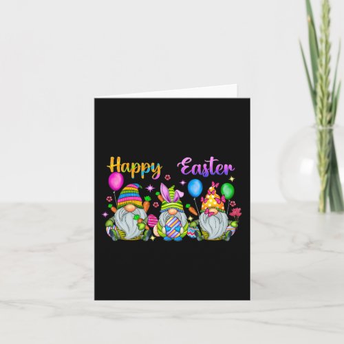 Happy Easter Day Bunny Gnome Rabbit Easter Egg Hun Card