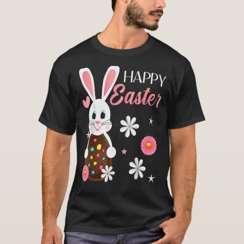 Happy Easter Day Bunny Hug Chocolate Eggs Lazy Eas T_Shirt