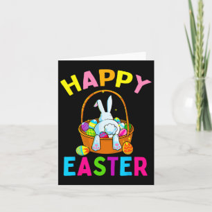 Happy Easter Day Bunny Hunting Chocolate Eggs Egg  Card