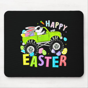 Happy easter day bunny monster truck for kids boys mouse pad