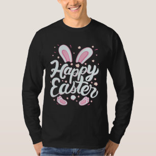 Happy Easter Day Bunny Rabbit Spring Graphic for W T-Shirt