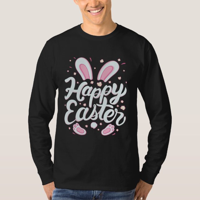 Happy Easter Day Bunny Rabbit Spring Graphic for W T-Shirt (Front)