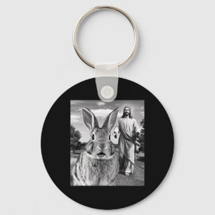 Happy Easter Day Bunny Selfie Christian Easter Men Keychain