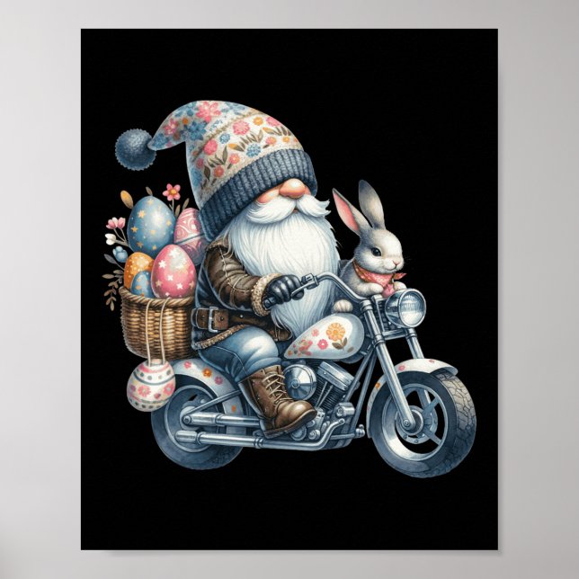 Happy Easter Day Bunny Spring Gnome Easter Egg Hun Poster (Front)