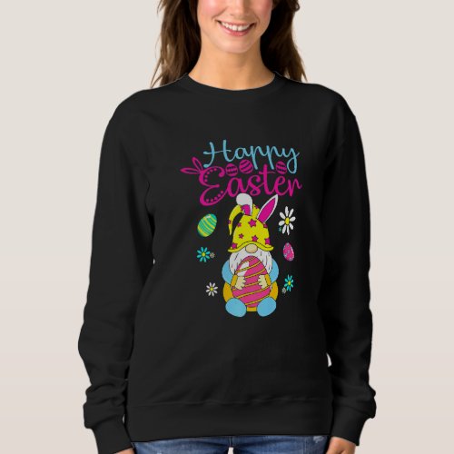 Happy Easter Day Bunny Spring Gnome Easter Egg Hun Sweatshirt