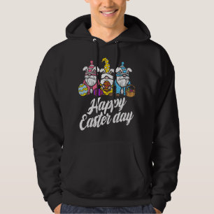 Happy Easter Day Bunny Spring Gnomes Easter Eggs H Hoodie