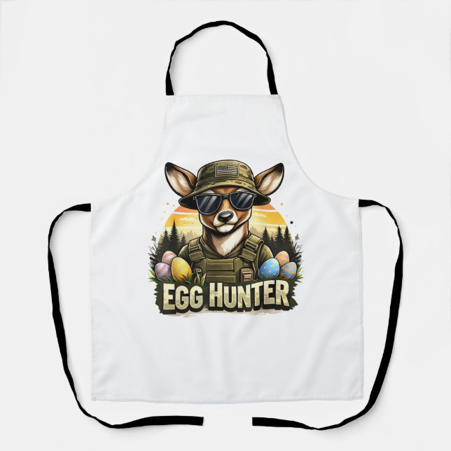 Happy Easter Day Camo Funny Hunting Boys Men Easte Apron (Front)