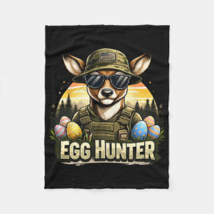 Happy Easter Day Camo Funny Hunting Boys Men Easte Fleece Blanket