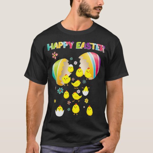 Happy Easter Day Chicken Easter Eggs Happy watch o T_Shirt