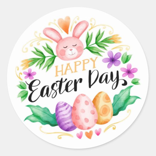 Happy Easter Day   Classic Round Sticker