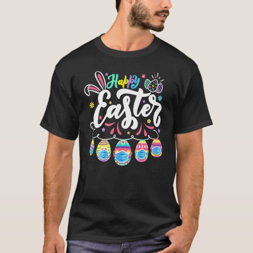 Happy Easter Day Colorful Cute Egg Face Mask Hunti T_Shirt